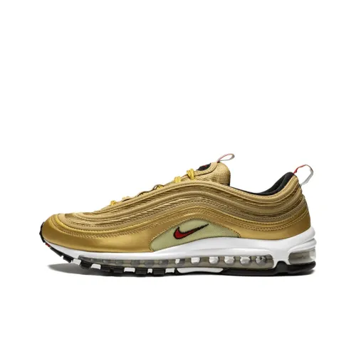Nike Air Max 97 Low Топ Беговые кроссовки Унисекс Металл Золотой Итальянская версия Ограниченный
