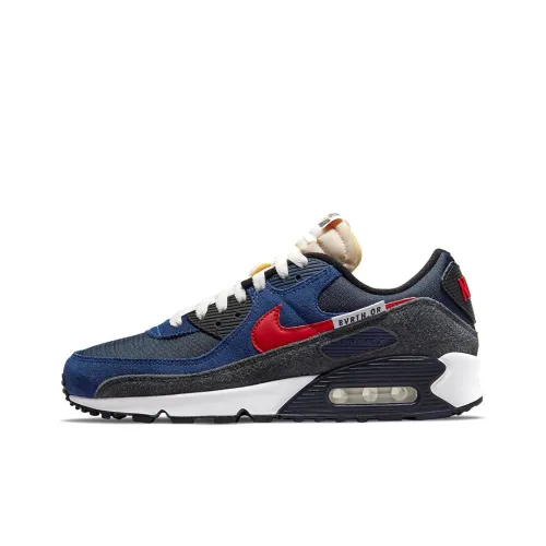 Nike Air Max 90 Low Топ Повседневные Беговые Кроссовки Мужские Синие Красные