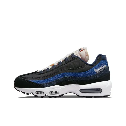 Nike Air Max 95 Low Топ Повседневные Беговые Кроссовки Мужские Черные Синие