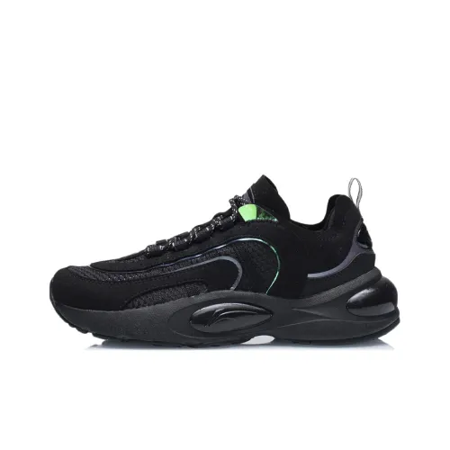 LINING V8 Поддержка Амортизация Устойчивость к износу Низкий Топ Беговые кроссовки Женские Черный