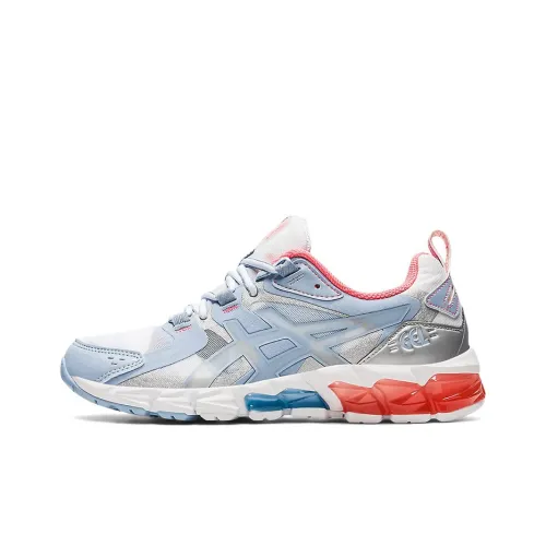 Asics Гель Quantum 180 Устойчивый к истиранию Дышащий Низкий Верх Беговые кроссовки Женские Синий и Серебряный Многоцветный