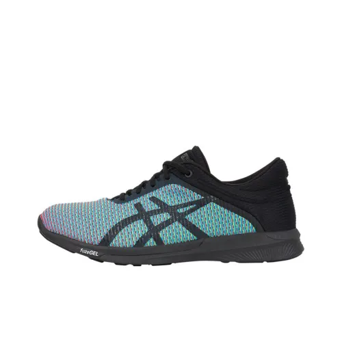 Asics Fuze Аbrasion Resistant Дышащие Низкие Кроссовки для Бега Женские Черные Синие