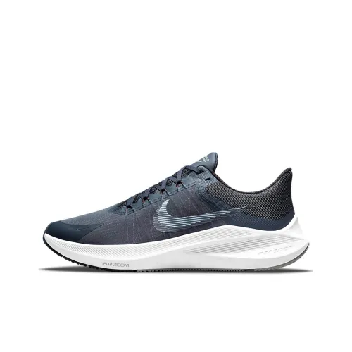 Nike Zoom Winflo 8 Амортизаторы Slip-resistant Abrasion-resistant Низкий топ Беговые кроссовки Мужские Синий Белый