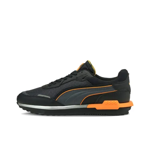 PUMA City Rider Slip-Resistant Амортизация Устойчивость к износу Легкий Низкий Топ Беговые кроссовки Унисекс Черный Оранжевый