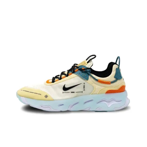 Nike React Live Slip-Resistant Abrasion-Resistant Breathable Low-Top Running Shoes Men's Beige Yellow