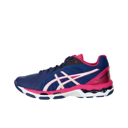 Asics Gel Netburner 19 Low Топ Беговые кроссовки Женские Темно-синий Розовый
