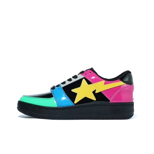 A BATHING APE STA Низкие Стильные Скейтбординги Мужские Черные Многоцветные