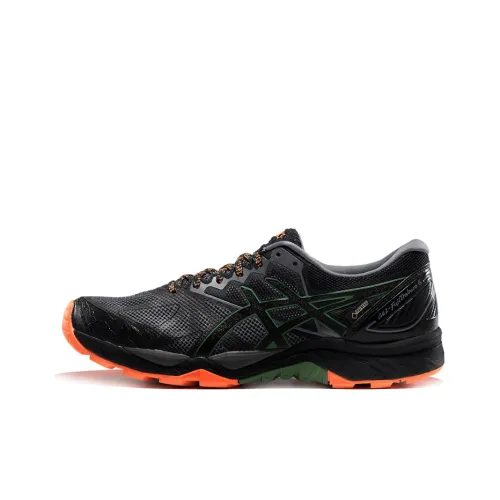 Asics Gel FujiTrabuco 7 G T Low Top Беговые кроссовки Мужские Черный Оранжевый Зеленый