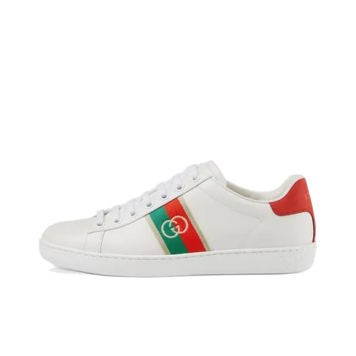 GUCCI Ace Low Топ Стильные Скейтбординги Женские Белые