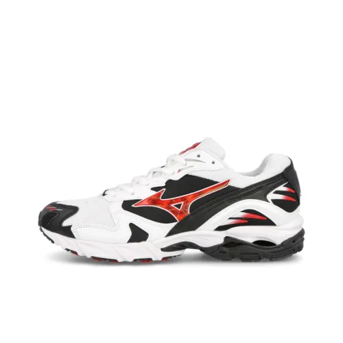 Mizuno Wave Rider 10 Дышащая Амортизация Устойчивая к истиранию Низкий Топ Беговые кроссовки Мужские Черный Белый Красный