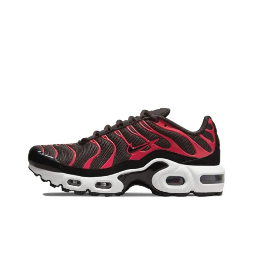 Nike Air Max Plus Амортизация Устойчивый к истиранию Дышащий Отскок Низкий Топ Беговые кроссовки Черный Красный Детский