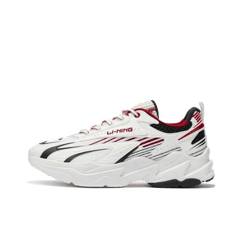 LINING Meteor Амортизация Устойчивость к истиранию Устойчивость к истиранию Низкий отскок Низкий топ Спортивная повседневная обувь Мужская Белый Черный Красный