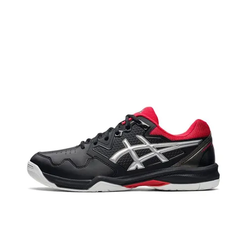 Asics Gel Dedicate 7 Low Топ Беговые кроссовки Мужские Черный Серебряный Красный