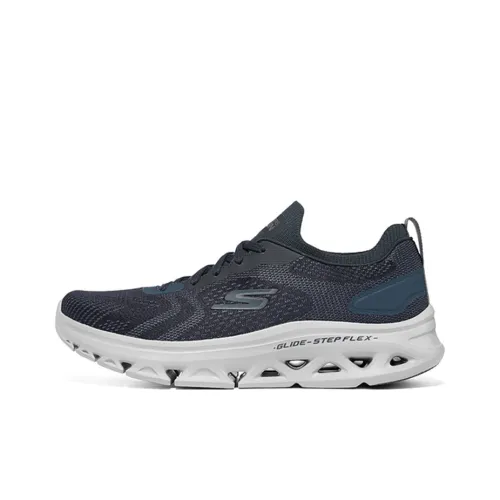 Skechers Shock Absorbers Slip-Resistant Abrasion-Resistant Low-Top Беговые кроссовки Мужские Морской синий