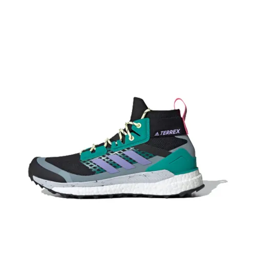 adidas Terrex FREE HIKER Амортизация Противоскользящее покрытие MID Верх Походная обувь Мужская Черный Зеленый