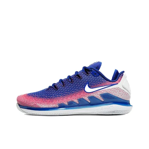 Nike Air Zoom Vapor X Court Shock Absorbers Slip-Resistant Low-Top Tennis Shoes Unisex White Red Blue Найк Эйр Зум Вапор X Корт Шок Абсорбер Слип-Резистент Низкий Топ Теннисные Кроссовки Унисекс Белый Красный Синий