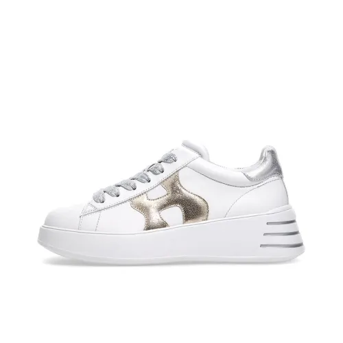 HOGAN Rebel Устойчивая к истиранию Низкая Повседневная Обувь Женская Серебряная Золотая
