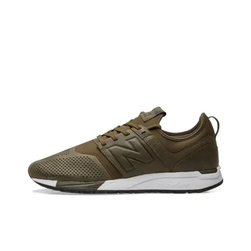 New Balance NB 247 Амортизация Износостойкий Низкий Топ Беговые кроссовки Унисекс Оливково-зеленый