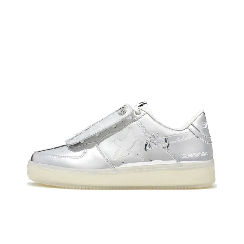 HajimeSorayama x A BATHING APE STA Низкий Топ Стильный Скейтбординг Унисекс Серебряный