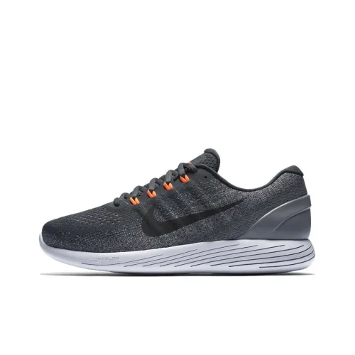 Nike Lunarglide 9 Амортизирующие шоки Противоскользящие и устойчивые к истиранию Дышащие Низкие беговые кроссовки Мужские Серый Оранжевый