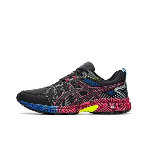 Asics Gel Venture 7 Low Топ Беговые кроссовки Мужские Черные Розовые