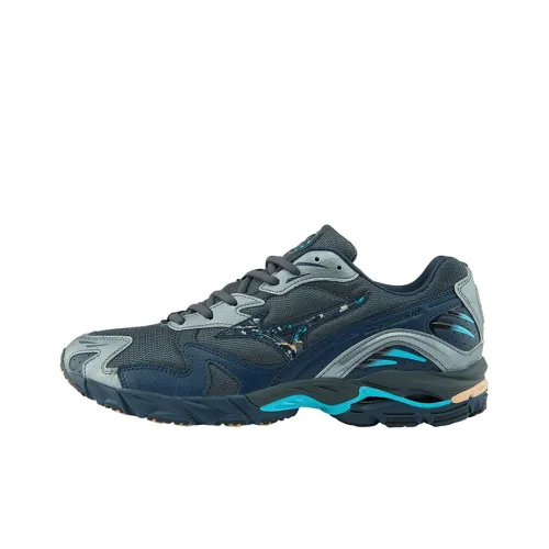 Mizuno Wave Rider 10 Противоскользящие Устойчивые к износу Дышащие Низкие Кроссовки для Бега Унисекс Синие