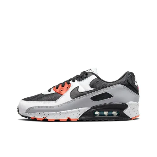 Nike Air Max 90 Low Беговые кроссовки Мужские Белый Черный Оранжевый