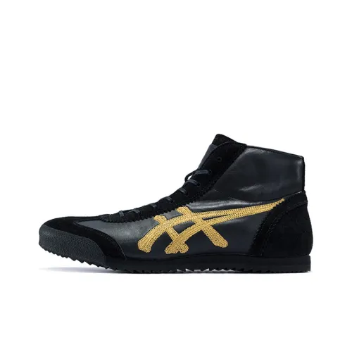 Onitsuka Tiger Mexico Mid Runner MID Топ Повседневная обувь Мужской Черный Золотой