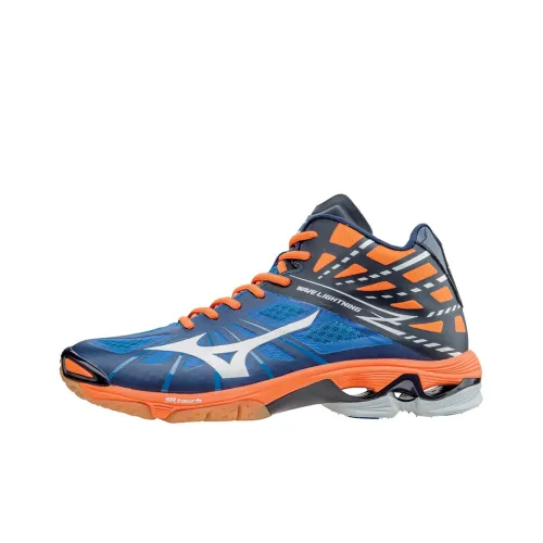 Mizuno Wave Lightning Z Slip-Resistant Abrasion-Resistant Breathable MID Беговые кроссовки Мужские Синий Оранжевый