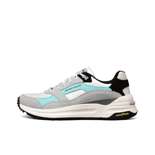 Skechers Global Jogger Износостойкие Дышащие Низкие Беговые кроссовки Женские Белые Синие