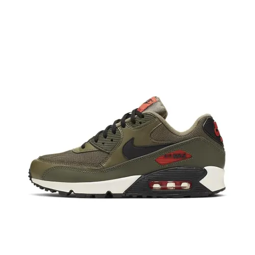 Nike Air Max 90 Low Топ Беговые кроссовки Мужские Армейский зеленый