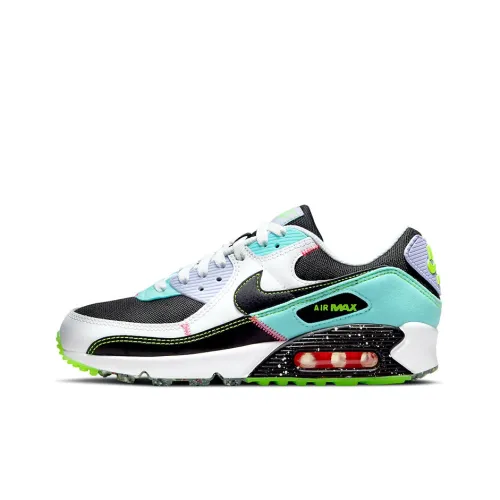 Nike Air Max 90 Low Топ Беговые кроссовки Мужские Черный Белый Зеленый