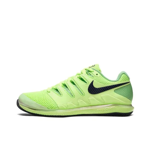 Nike Air Zoom Vapor X Shock Absorbers Slip-resistant Low Top Tennis Shoes Men's Black Green Найк Эйр Зум Вапор X Шок Абсорберз Слип-Резистентный Низкий Топ Теннисные Кроссовки Мужские Черный Зеленый