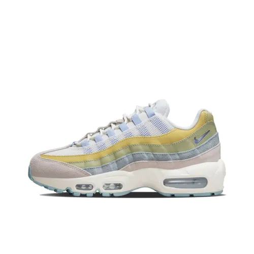 Nike Air Max 95 Low Беговые кроссовки Женские Белые Розовые Синие