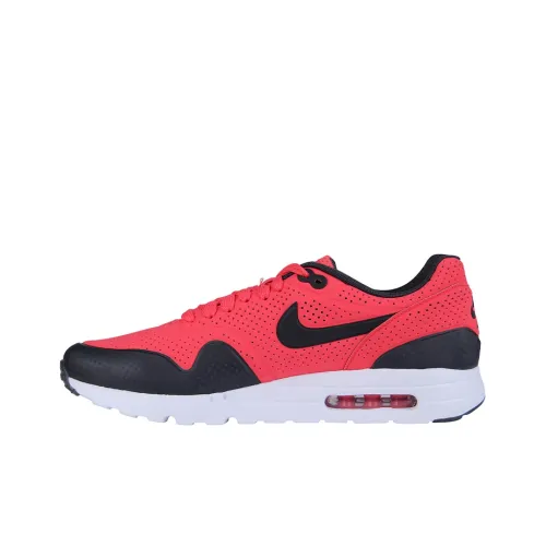Nike Air Max 1 Low Топ Марафон Беговые кроссовки Мужской Красный Белый Черный Винтаж