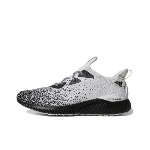 Adidas AlphaBounce Устойчивый к истиранию покрытие Низкий топ Повседневные беговые кроссовки Мужские Серый Черный