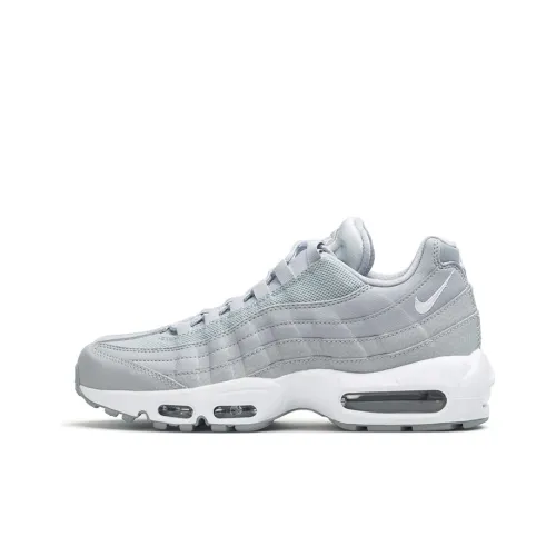 Nike Air Max 95 Low Топ Air Cushion Повседневные Беговые Кроссовки Мужские Серый Белый