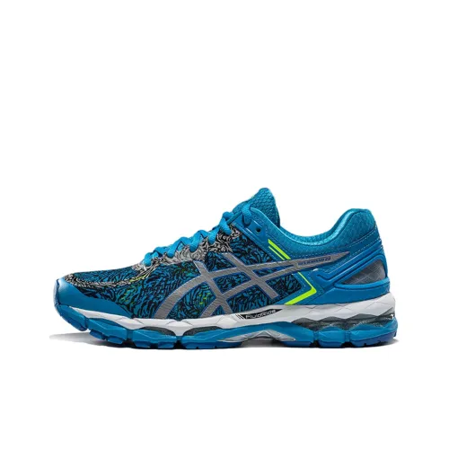 Asics Gel Kayano 22 Устойчивые к истиранию Низкие Кроссовки для Бега Мужские Синие и Серебристо-Черные