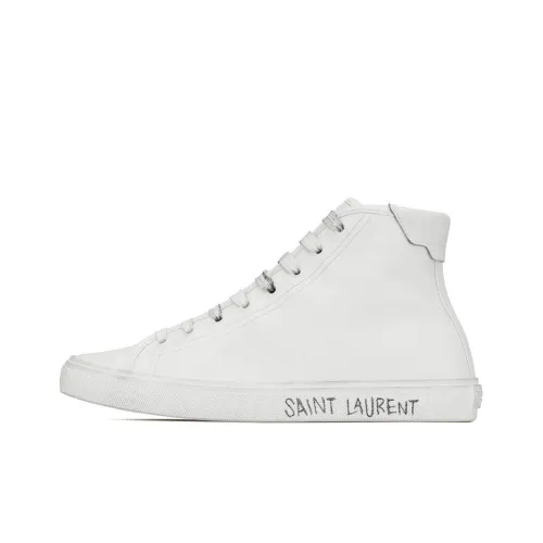 SAINT LAURENT Malibu MID Топ Стильные Скейтбординги Мужской Белый