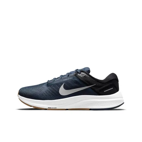 Nike Zoom Structure 24 Low Топ Воздушная подушка Тренировочные Беговые кроссовки Мужские Полночный синий