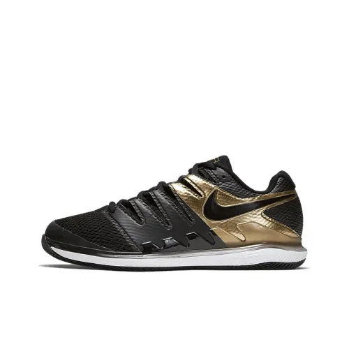 Nike Air Zoom Vapor X Амортизация Покрытие Поддержка Низкий Верх Теннисные Кроссовки Унисекс Черный Золото