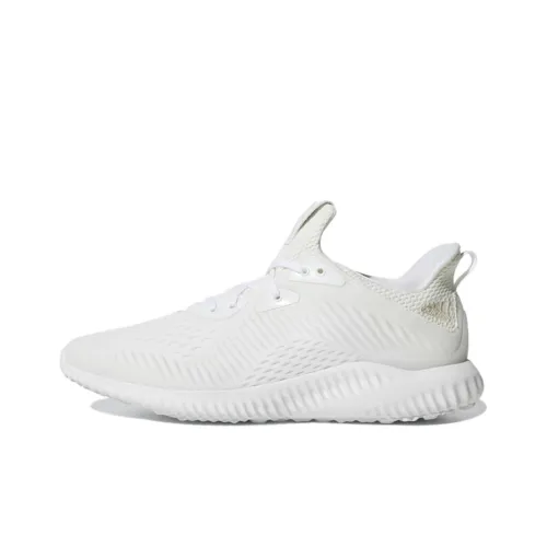 Adidas AlphaBounce Slip-resistant Abrasion-resistant Low Top Casual Running Shoes Men's Cloud White