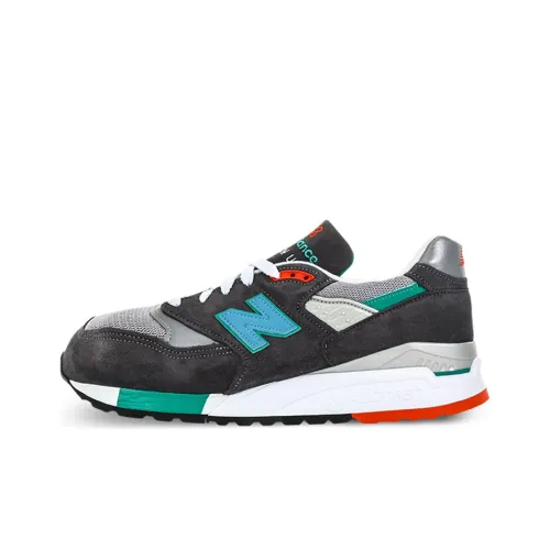 New Balance NB 998 Устойчивый к истиранию Низкий Топ Марафон Беговые кроссовки Мужской Угольный Серый Сделано в США