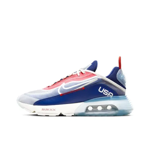 Nike Air Max 2090 Low Топ Air Cushion Беговые кроссовки Мужские Белый Синий Красный