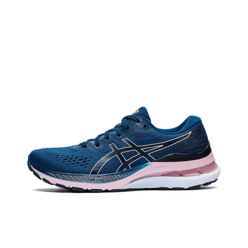 Asics Gel Kayano 28 Low Топ Беговые кроссовки Женские Полночный синий Пудра Широкий крой