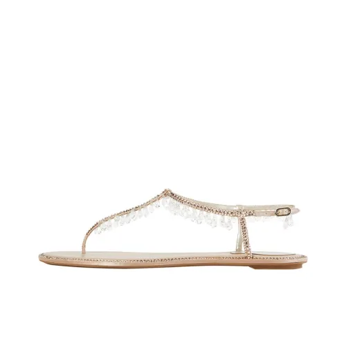 RENE CAOVILLA Chandelier One Strap Sandals Women's Light Beige