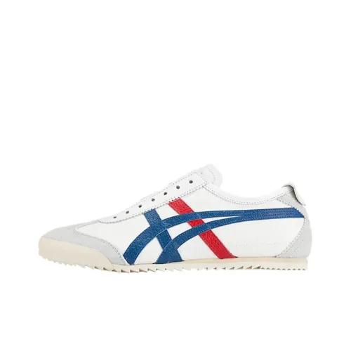 Onitsuka Tiger MEXICO 66 Устойчивый к истиранию Низкий Топ Casual Унисекс Белый Красный Синий