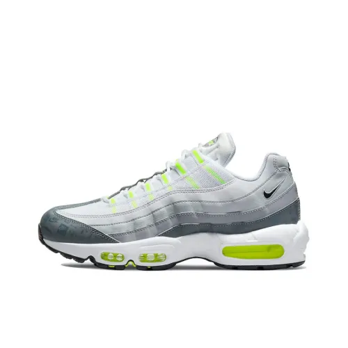 Nike Air Max 95 Low Беговые кроссовки Мужские Серый Белый Зеленый