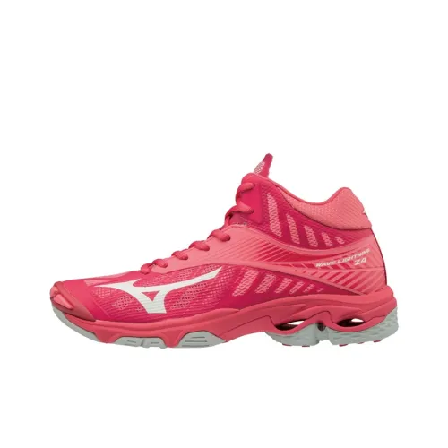 Mizuno Wave Lightning Z4 Slip-Resistant Abrasion-Resistant Breathable MID Беговые кроссовки Унисекс Красный Белый