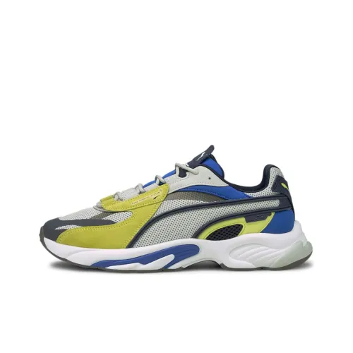PUMA RS Connect Амортизация Баланс Устойчивость к истиранию Противоскользящий Низкий Топ Беговые кроссовки Унисекс Белый Синий Желтый